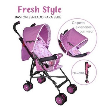 COCHE BASTÓN EBABY FRESH STYLE EB2011-1 MORADO PRACTICO Y LIVIANO