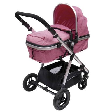 COCHE CUNA EBABY CIERA DELUXE ROSADO EB150