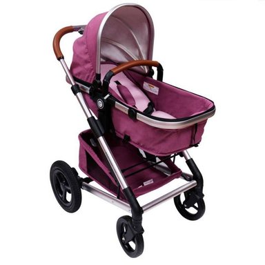 COCHE CUNA EBABY LUVE DELUXE EB153 ROSADO LUVE