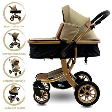 COCHE MOISÉS DEPORTIVO ALFA BEIGE