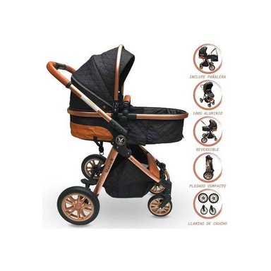 COCHE MOISÉS EUROPEO DE LUJO VOYAGE MADRID NEGRO LIGHT