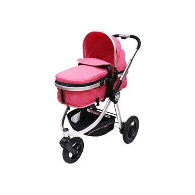COCHE CUNA EBABY FEREST DELUXE EB152 ROSADO