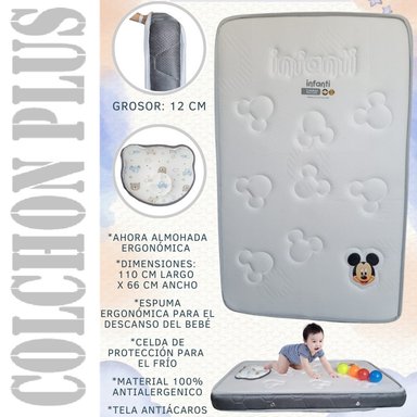 COLCHON ERGONOMICO PLUS DE 12CM , 110X66CM PLOMO