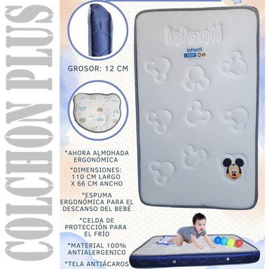 COLCHON ERGONOMICO PLUS DE 12CM , 110X66CM AZUL