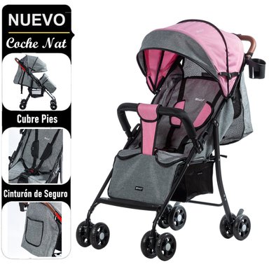 COCHE PASEO EBABY ROSADO NAT