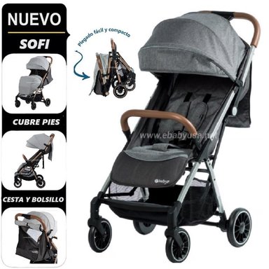 COCHE TRAVEL SYSTEM EBABY GRIS OSCURO MALETA SOFI