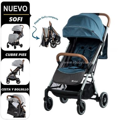 COCHE TRAVEL SYSTEM EBABY AZUL MALETA SOFI AZ