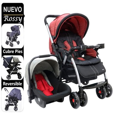 COCHE PASEO EBABY GRIS CON PORTABEBE