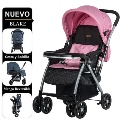 COCHE CUNA EBABY ROSADO BLAKE