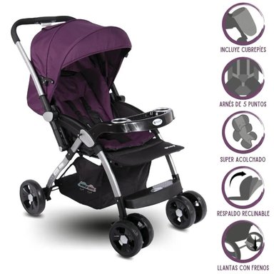 COCHE CUNA EBABY MORADO PASEO KUPER