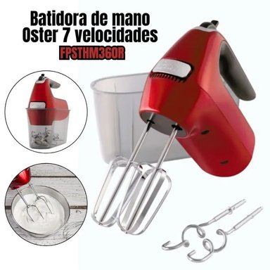 BATIDOR A MANO OSTER FPSTHM360R ROJO