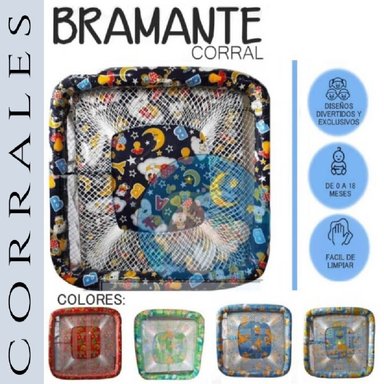 DIVERTIDO CUNAS CORRAL CON DISEÑOS BRAMANTE METAL