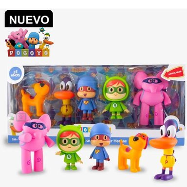 SET DE POCOYO Y SUPERHÉROES X5 COLECCIONABLES