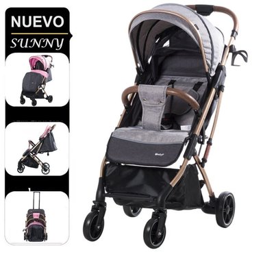 COCHE EBABY MALETA SUNNY EB124 DE ACERO GRIS CLARO