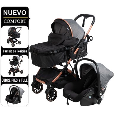 COCHE MOISES EBABY CLINT CON PORTA BEBE NG