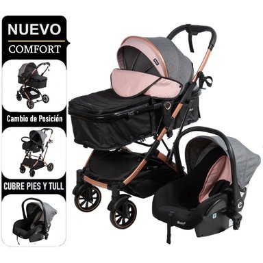 COCHE MOISES EBABY CLINT CON PORTA BEBE RS