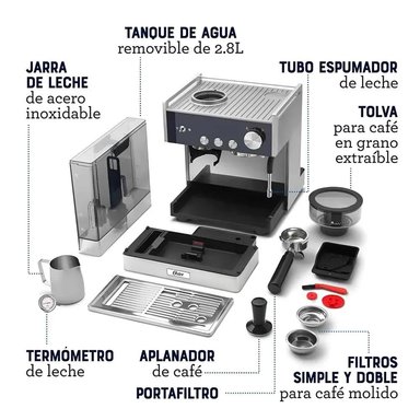 CAFETERA OSTER PERFECT BREW PROFESIONAL BVSTEM7400 CON MOLINILLO INTEGRADO 15 BARES - 2