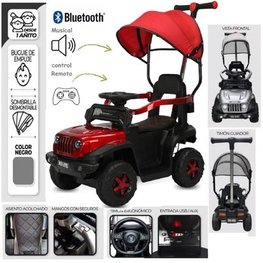 BUGGY JEEP A BATERIA 12 VOLTEOS CON CONTROL ROJO - 1