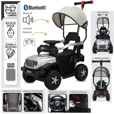BUGGY JEEP A BATERIA 12 VOLTEOS CON CONTROL GRIS - 1