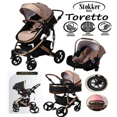 COCHE MOISES CON PORTA BEBE 4 EN 1 TORETTO