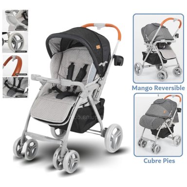 COCHE CUNA REVERSIBLE BARCELONA NEGRO