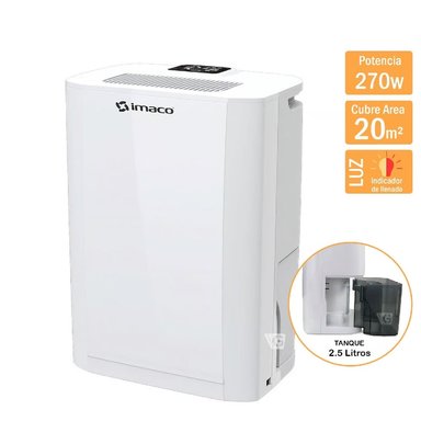 DESHUMEDECEDOR MECÁNICO IMACO 2.5 LT DHM1002 BLANCO