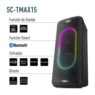 EQUIPO DE SONIDO PANASONIC SC-TMAX15 CON BLUETOOTH 300W NEGRO - 1