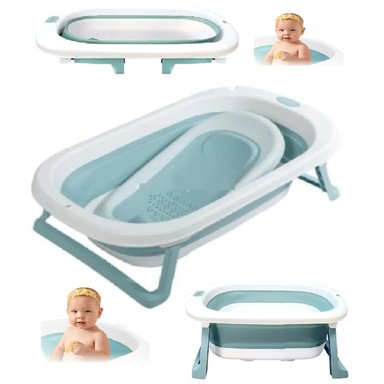 TINA BAÑERA PLEGABLE BASE ANTIDESIZANTE LALA- AZUL