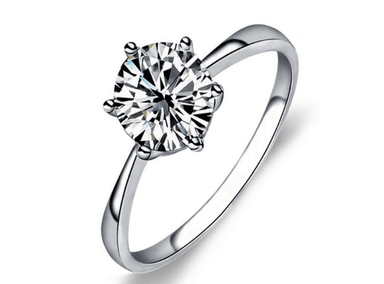 ANILLO DE COMPROMISO DE PLATA BAÑADO EN ORO BLANCO MODELO 354