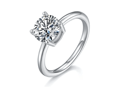 ANILLO DE COMPROMISO DE PLATA BAÑADO EN ORO BLANCO MODELO 346