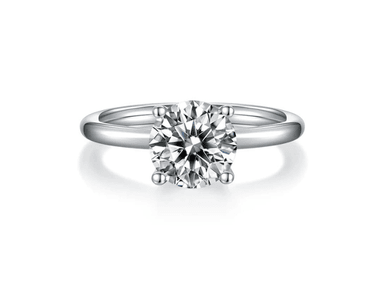 ANILLO DE COMPROMISO DE PLATA BAÑADO EN ORO BLANCO MODELO 346 - 2