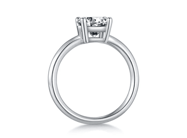 ANILLO DE COMPROMISO DE PLATA BAÑADO EN ORO BLANCO MODELO 346 - 3