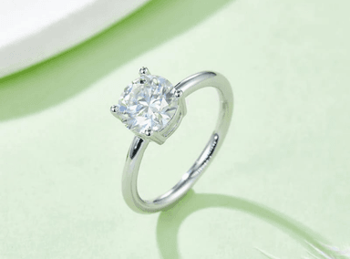 ANILLO DE COMPROMISO DE PLATA BAÑADO EN ORO BLANCO MODELO 346 - 5