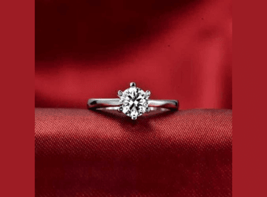 ANILLO DE COMPROMISO DE PLATA BAÑADO EN ORO BLANCO MODELO 356 - 2