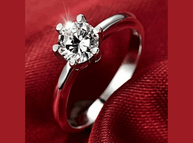 ANILLO DE COMPROMISO DE PLATA BAÑADO EN ORO BLANCO MODELO 356 - 3