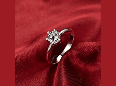 ANILLO DE COMPROMISO DE PLATA BAÑADO EN ORO BLANCO MODELO 356 - 4