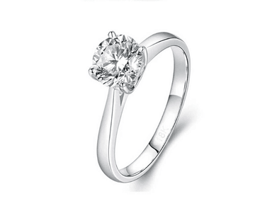 ANILLO DE COMPROMISO DE PLATA BAÑADO EN ORO BLANCO MODELO 365