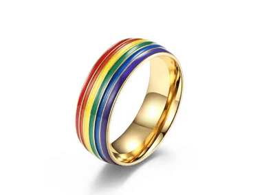 ANILLO DE TITANIO UNISEX MODELO ARCOÍRIS