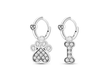 ARETES AFRODITA DOG LOVE PLATA MUJER
