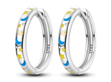 ARETES AFRODITA CIELO DE NOCHE PLATA MUJER