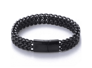 BRAZALETE PULSERA DE TITANIO PARA HOMBRE COLOR NEGRO MODELO 1602