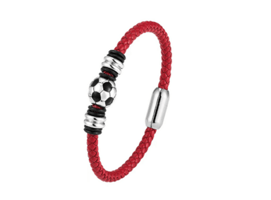 PULSERA DE CUERO VACUNO PARA HOMBRE MODELO SOCCER BALL