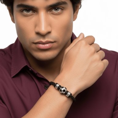 PULSERA DE CUERO VACUNO PARA HOMBRE MODELO SOCCER BALL