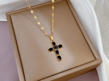 COLLAR DE CRUZ PARA MUJER BAÑADO EN ORO 18K - 2