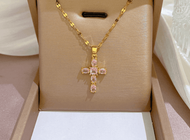 COLLAR DE CRUZ PARA MUJER BAÑADO EN ORO 18K - 6