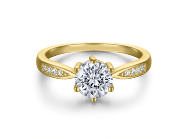 ANILLO DE COMPROMISO DE PLATA BAÑADO EN ORO 18K MODELO 363 - 1