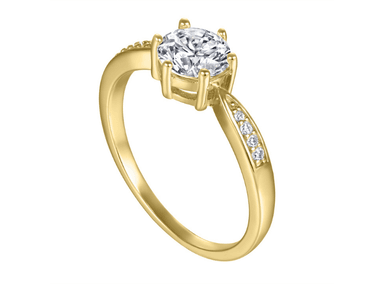 ANILLO DE COMPROMISO DE PLATA BAÑADO EN ORO 18K MODELO 363 - 2