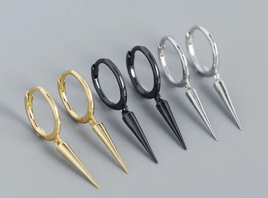 ARETES DE PLATA BAÑADO EN ORO MODELO HUGGIES ROCK STUFF