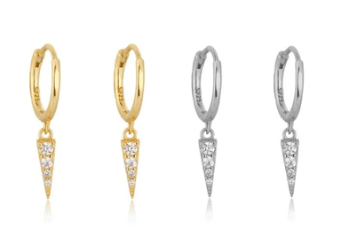 ARETES DE PLATA BAÑADO EN ORO MODELO HUGGIES STEWART