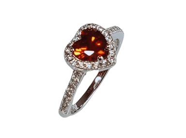 ANILLO DE COMPROMISO DE PLATA BAÑADO EN ORO BLANCO MODELO 614 RUBÍ - 5